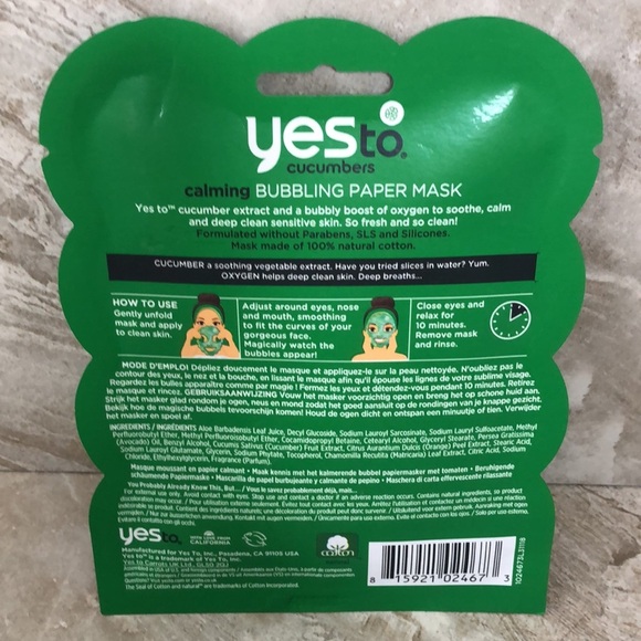 3 Product Bundle YES To Cucumbers Skincare Full Size Toner & Mask Gift Set NEW!! - Picture 8 of 16